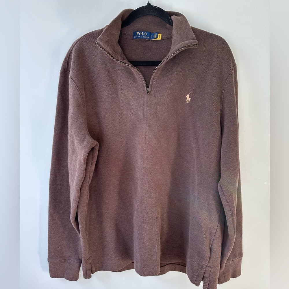 Brown Polo pullover quarter zip